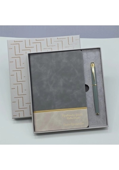 Hubrendy Emin Öğretmenler Gününe Özel Deri Defter Ve Kalem Set