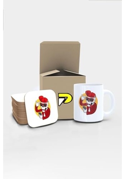 Tarz Iskeletor Tasarımlı Baskılı Kupa Bardak Seti, Eğlenceli Özel Hediye Mug Diğer