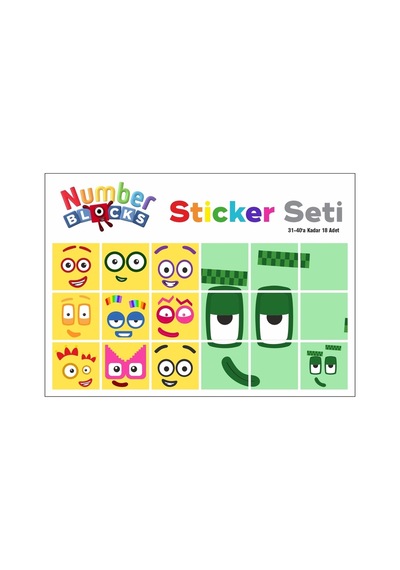 Number Blocks Matematik Eğitici Birim Küp Snapcubes /31-40 Sticker 18 Pcs