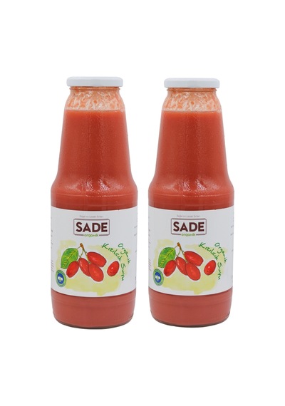 Sade Organik Kızılcık Suyu 1000 Gr. 2 Li