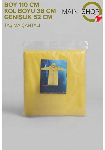 Mainshop Çocuk Sarı Su Ve Rüzgar Geçirmez Siperlikli Kapüşonlu Çıtçıtlı Cepli Yağmurluk 8-12 Yaş