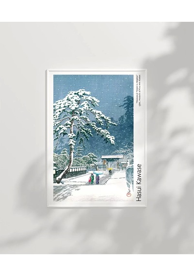 Çerçevesiz Poster Hasui Kawase Ikegami'deki Honmonji Tapınağı