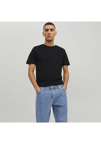 Jack & Jones Bisiklet Yaka Basic Tisört-Organic 12156101 Siyah