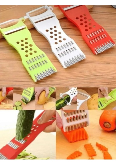4 Lü Set Çok Amaçlı Sebze Rende & Spiral Doğrayıcı Julienne Soyacak Aparat Çok Renkli