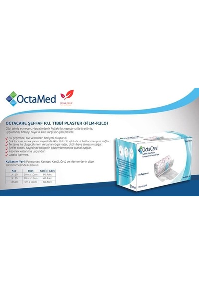 Octacare Şeffaf PU Su Geçirmez Banyo Bandı Flaster 10 M x 10 CM