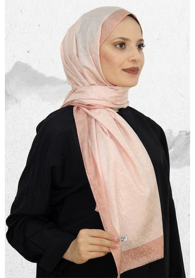 Premium Lux Original Monogram Şal İpek Vual, Yüksek Kalite, Hafif, Rahat, Şık, Tesettür, Shawl Somon