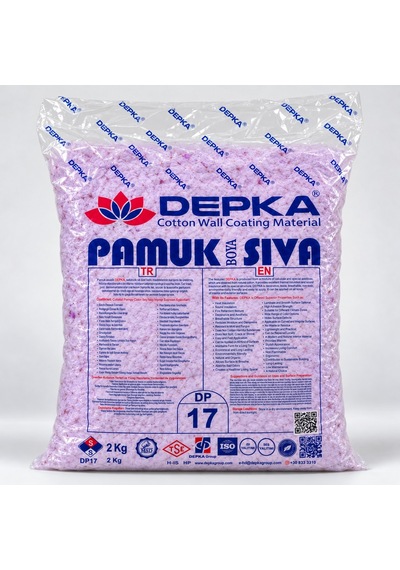 Depka Pamuk Sıva Dp17 2 Kg 7-8 M² İpek Sıva Alternatifi Isı Ve Ses Yalıtımlı Dekoratif Sıva