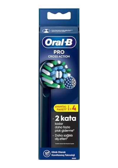 Oral-b Cross Action X-filament Siyah Şarjlı Diş Fırçası Yedek Başlığı 4 Adet