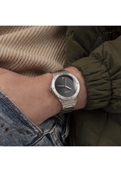 Guess Gugw0427g1m Pırlantalı Erkek Kol Saati Metalik Gri