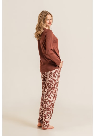 Pierre Cardin 9264 Modal Uzun Kol Kadın Pijama Takımı Kahverengi Pierre Cardin 9264 Modal Uzun Kol Kadın Pijama Takımı Kahverengi