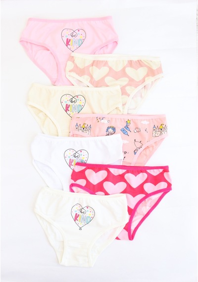 Harika Kids Kız Çocuk Pamuklu Baskılı Desenli Pamuklu 7'li Paket Slip Külot 001 Harika Kids Kız Çocuk Pamuklu Baskılı Desenli Pamuklu 7'li Paket Slip Külot 001