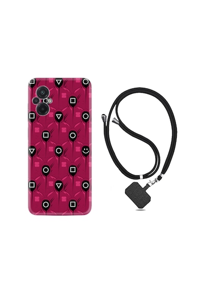 Xiaomi Poco M5 Kılıf İpli Boyun Askılı Desenli Silikon Gamers 1823