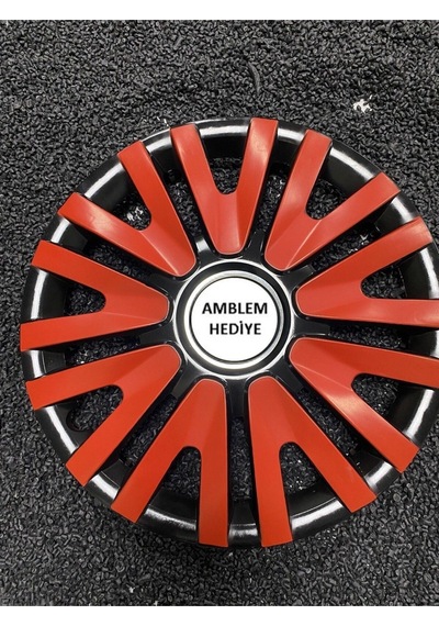 13 İnç Jant Kapağı Renault Kırmızı Renkli Kırılmaz + 4 Adet Amblem 3911k9renault