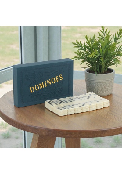 Lüks Deri Kutulu Premium Domino Seti 28 Parça Spinner Lı Çift 6 Taş 2-4 Oyuncu Yeni Yıl Hediyesi C