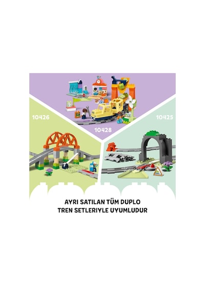LEGO® DUPLO® Kasabası İnteraktif Macera Treni 10427 - Okul Öncesi Yaştaki Çocuklar için Eğitici Oyuncak Yapım Seti (57 Parça)
