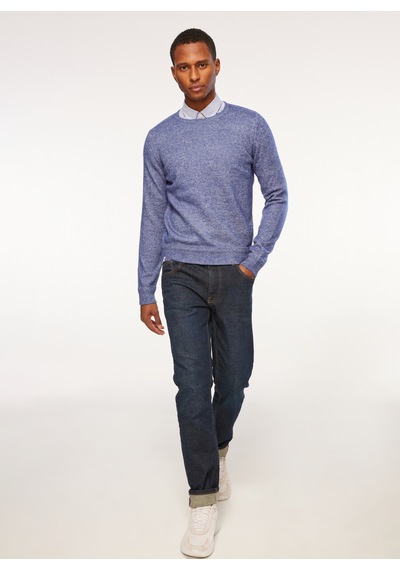 Fred Mello Bisiklet Yaka Slim Fit Saks Erkek Kazak Fm23w37mg