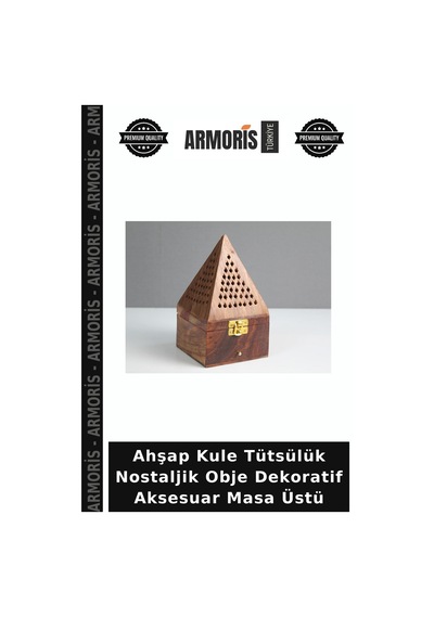 Ahşap Kule Tütsülük Nostaljik Obje Dekoratif Aksesuar Masa Üstü