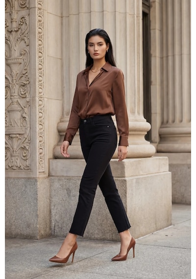 Hiccup My Fashıon Yüksek Bel Dar Kesim Skinny Kot Pantolon Siyah