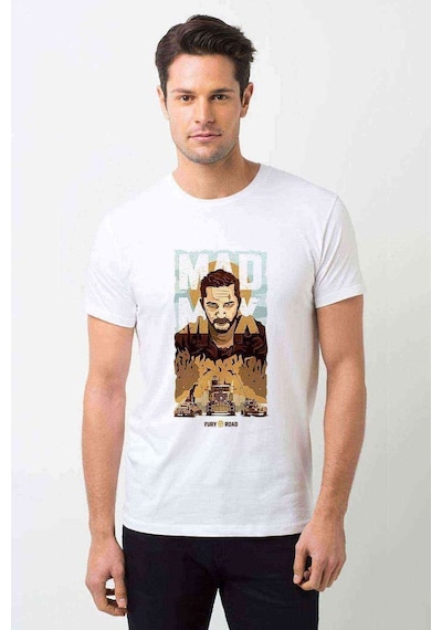Mad Max Baskılı Beyaz Erkek Tshirt