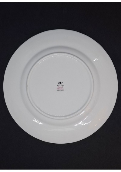 Bone China Mavi Çiçek Çelengi Vintage Pasta Tabağı 20 Cm