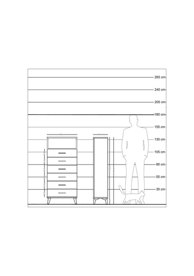 Arges Dolap Tek Raflı 6 Çekmeceli 60x30x134 Çam-antrasit Çam Arges Dolap Tek Raflı 6 Çekmeceli 60x30x134 Çam-antrasit Çam