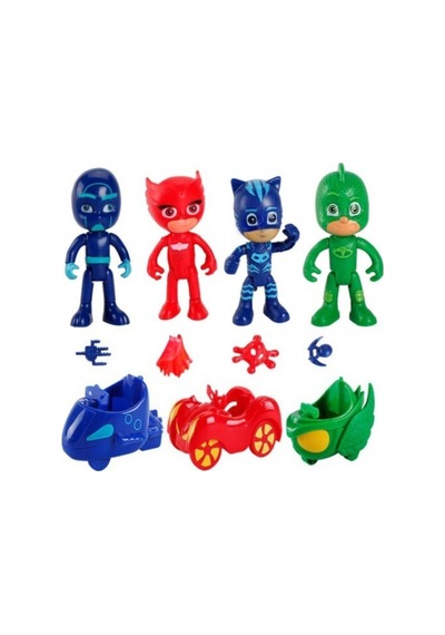 Pj Mask Pija Maskeliler Arabalı Figür Oyuncak 9 Parça Set