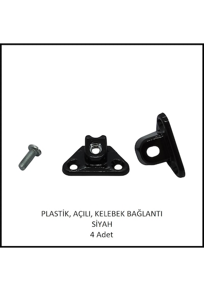 Plastik, Açılı, Kelebek Bağlantı 40 Mm, Siyah 4 Adet