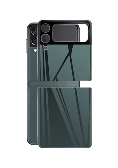 Samsung Galaxy Uyumlu Z Flip 3 Zore 3D Standart 2 in 1 Arka Koruyucu-Yeşil Yeşil