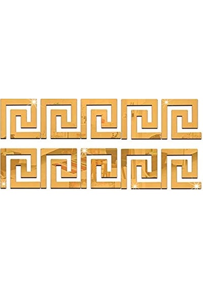 Dekor Süs Labırent 20Adet 4X4CM Pleksi Dekoratif Bordür Altın