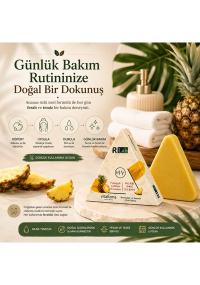Ananas Özlü Sabun - Sıkılaştırıcı & Selülit Karşıtı Bakım, Bromelain Ve Kafein Etkili 100g