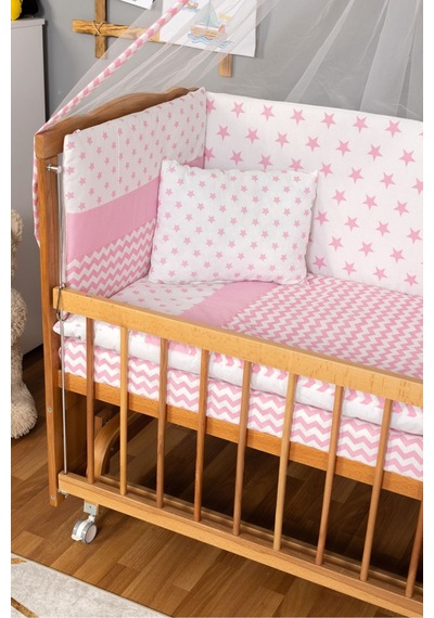 Ahşap Beşik Anne Yanı Beşik Vernikli 60x120 - Pembe Yıldız Tek Yastık Uyku Seti+yatak+tekerlekli Ahşap Ahşap Beşik Anne Yanı Beşik Vernikli 60x120 - Pembe Yıldız Tek Yastık Uyku Seti+yatak+tekerlekli Ahşap