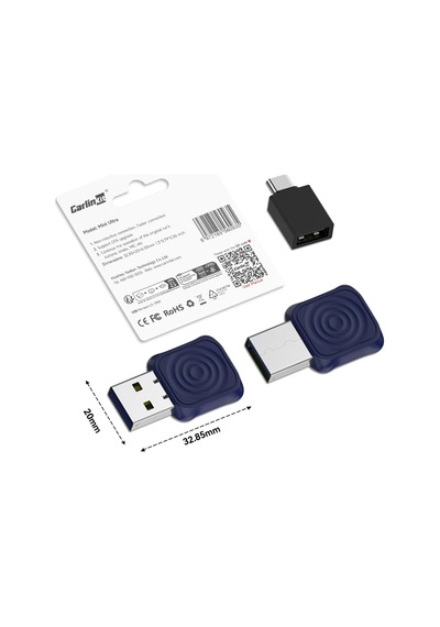 Mını Ultra1 Kablosuz Carplay Ve Android Otomatik Adaptör Kompakt Tak Ve Çalıştır Tasarımı Oem Arabalar İçin Kablolu Kablosuza Dönüştürür Usb-a/tip-c