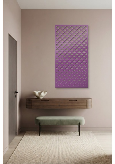 Pul Dekoratif Panel Metal Duvar Tablosu - Duvar Sanatı - Duvar Dekoru - Mor