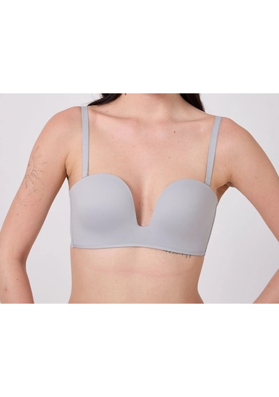 Ang Butik Freshness Msf05 Destekli V Dekolte Lazer Kesim Sütyen gri