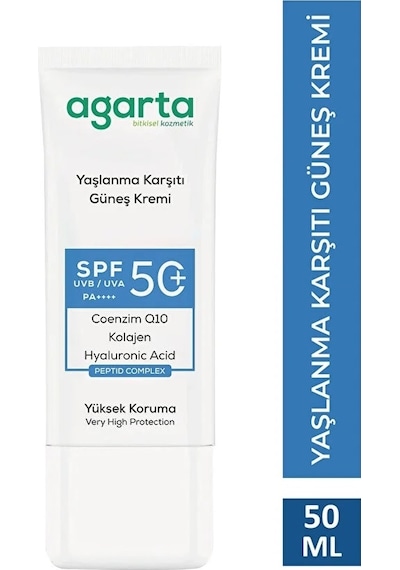Agarta Yaşlanma Karşıtı Collagen Destekli Yüz Güneş Kremi 50 Ml