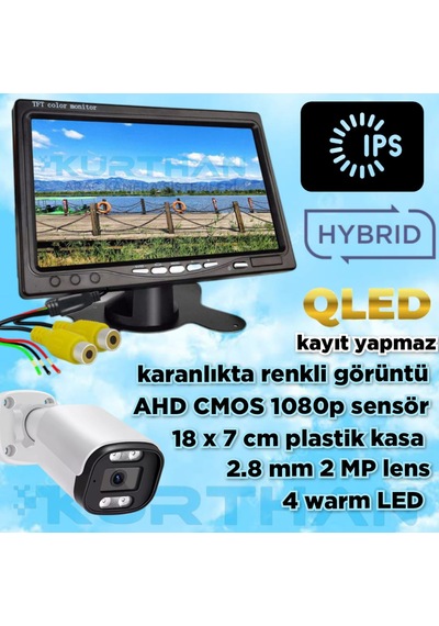 Tarımsal Araçlara 1 Adet Ahd 2mp Warm Ledli Kamera 7'' Qled Ips Monitör 12 V