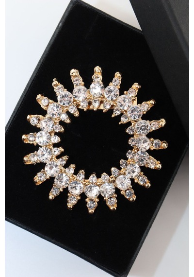 Gold Renkli Güneş Broş. Taşlı Tasarım Güneş Broş. Taşlı Yaka İğnesi Güneş Broş. Güneş Broş. Gold