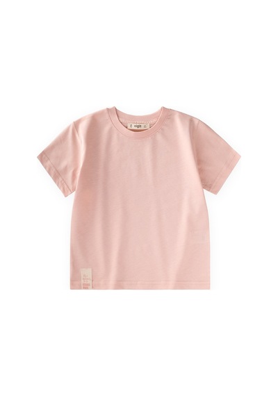 Cigit Etiket Detaylı T-shirt 2-10 Yaş Pudra Pembe