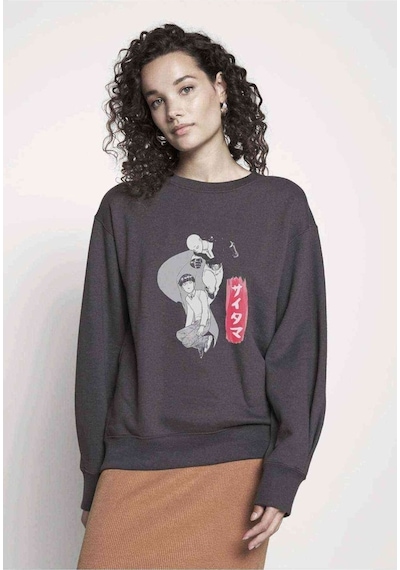 Anime One Punch Man Baskılı Füme Antrasit Kadın Sweatshirt (534632337)