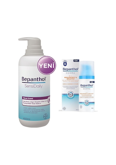 Bepanthol Sensidaily Pompalı Vücut Kremi 400 ML + Derma Nemlendirici Besleyici Yüz Bakım Kremi 50 ML