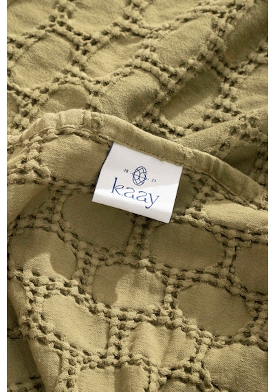 Kaay Stone Wash Pike / Yatak Örtüsü 200x240 Çift Kişilik Yağ Yeşili