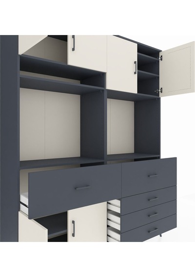 Hyperion Gardrop 7 Raflı 5 Çekmeceli 6 Kapaklı 176x44x221 Antrasit-aytaşı/antrasit Aytaşı/antrasit Hyperion Gardrop 7 Raflı 5 Çekmeceli 6 Kapaklı 176x44x221 Antrasit-aytaşı/antrasit Aytaşı/antrasit