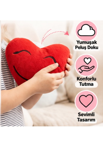 Peluş Kalp Oyucak Kırmızı