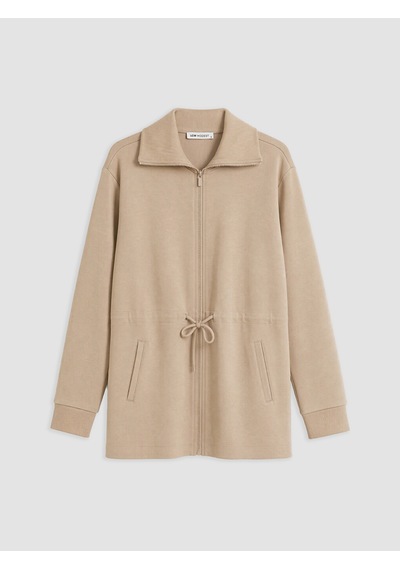 Lcw Modest Bej Soft Touch Kadın Fermuarlı Sweatshirt