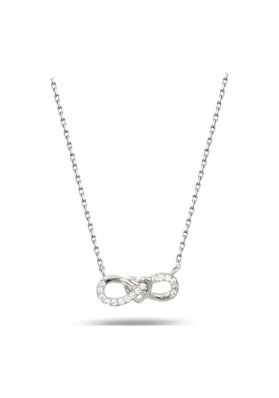 Brezza Lusso Jewelry Gümüş Birbirine Bağlı Kalpli Sonsuzluk Kadın Gümüş Kolye 45 CM