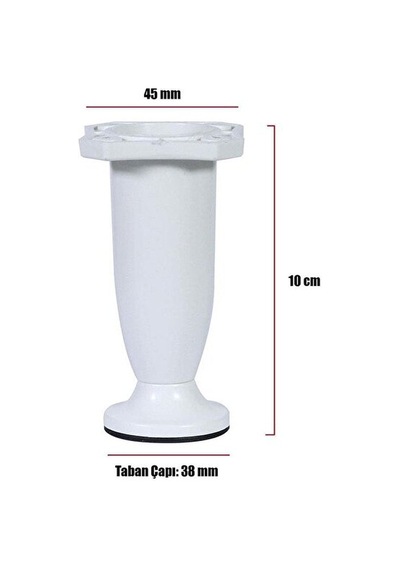 Ayarlanabilir Dolap Mobilya Koltuk Kanepe Sehpa Ayağı Bt 10 Cm Plastik Beyaz Ayakları