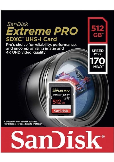 Sandisk Extreme Pro Sdsdxxy-512g-gn4ın Class 10 Uhs-ı U3 V30 512 Gb Hafıza Kartı -