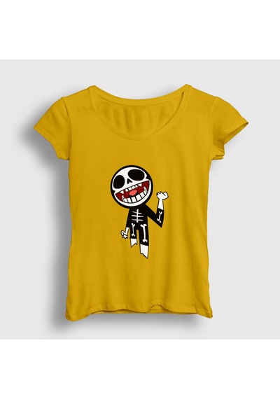 Presmono Kadın Bonesy Gorillaz T-shirt Sarı