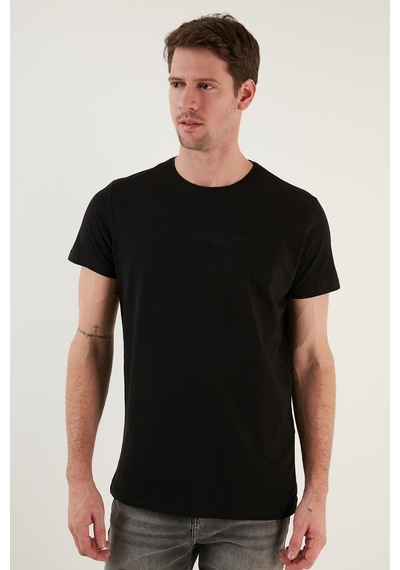 Buratti Pamuklu Slim Fit Bisiklet Yaka Erkek T Shirt 541Tactical Siyah
