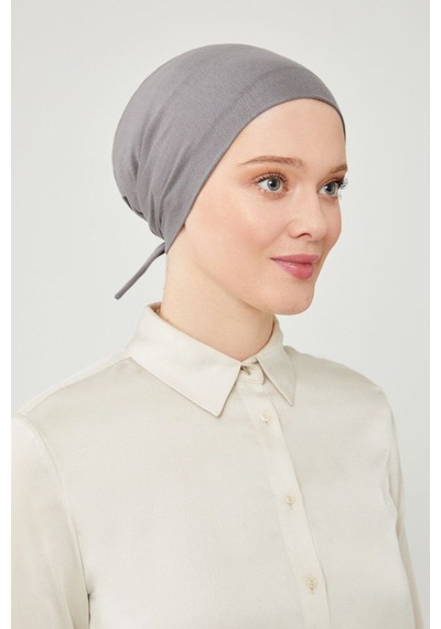Melodi Scarf Kadın Tesettür Geniş Hacimli Büyük Kalıp Xl Bone Koyu Gri Koyu Gri